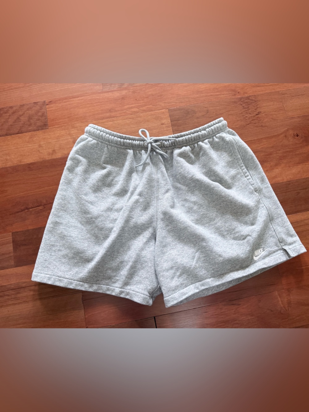 Nike Light Grey Fleece Shorts with Drawstring